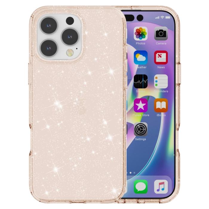 Bild 2,  iPhone 16 Pro Skal Glitter Guld - Teknikhallen.se