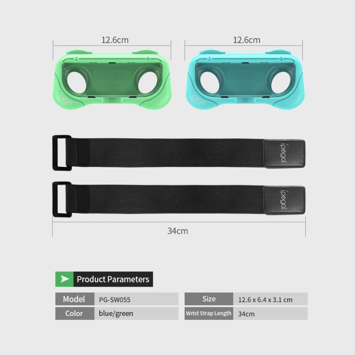 Bild 6, iPega iPega 2-PACK Armband Med Fäste För Joy-Con Grön/Blå - Teknikhallen.se