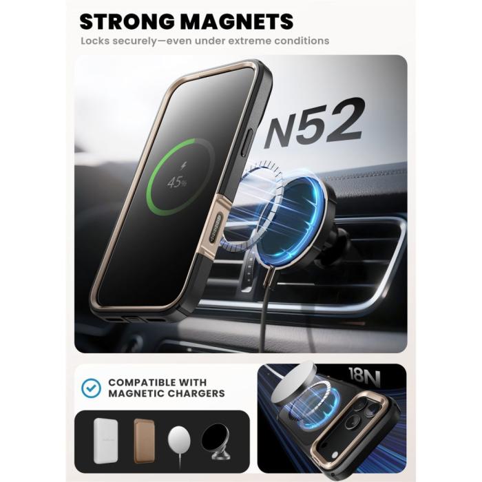 Bild 6, Supcase Supcase iPhone 17 Pro Skal MagSafe Iblsn Ares Flip Desert Gold - Teknikhallen.se