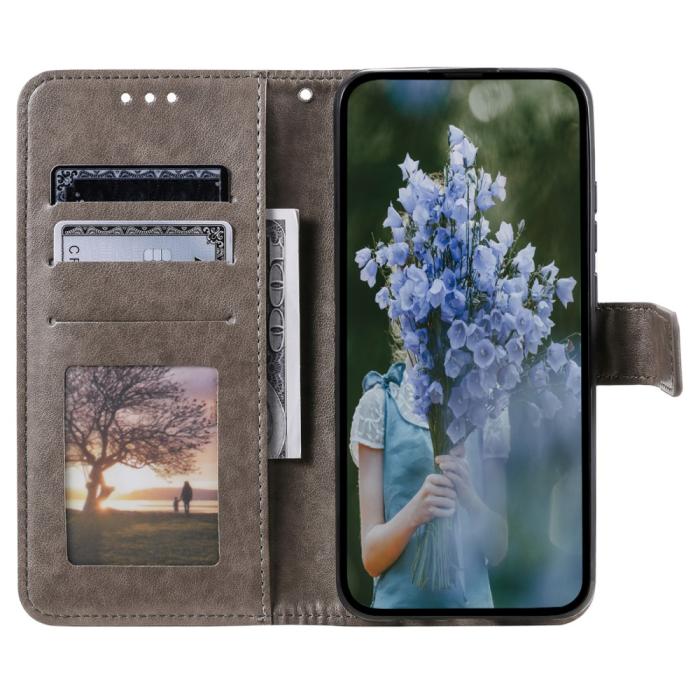 Bild 2,  Sony Xperia 10 VI Mandala Läder Fodral Grå - Teknikhallen.se