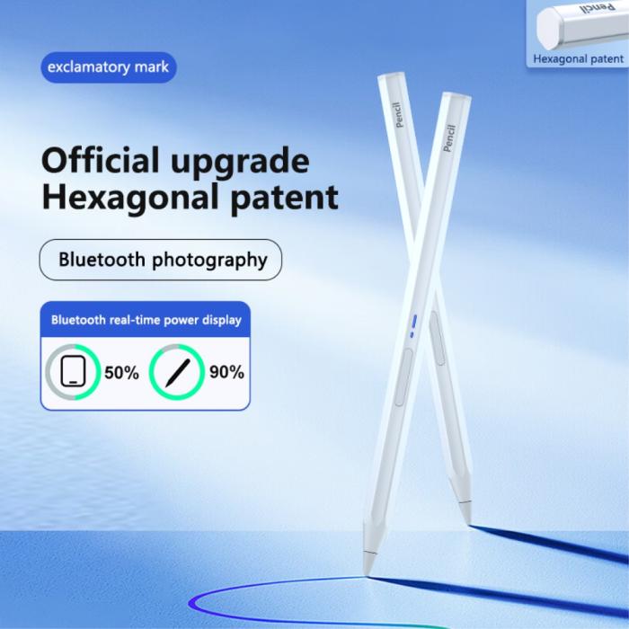 Bild 2,  Bluetooth Magnetisk Hexagon Stylus Touchpenna Vit - Teknikhallen.se