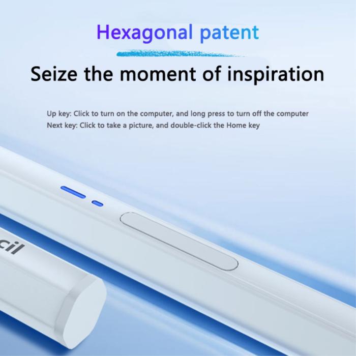 Bild 4,  Bluetooth Magnetisk Hexagon Stylus Touchpenna Vit - Teknikhallen.se