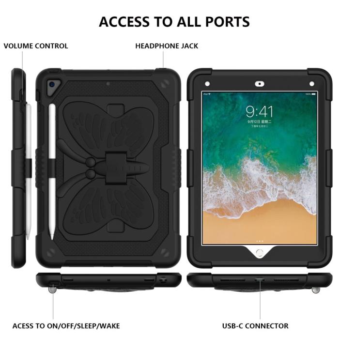Bild 4,  iPad 9.7 2017/2018 / Air / Air 2 Skal Butterfly Shockproof Hybrid - Teknikhallen.se