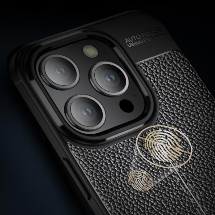 Bild 5,  iPhone 15 Pro Skal Litchi Textur Svart - Teknikhallen.se