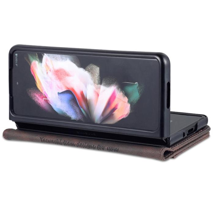 Bild 4, AZNS AZNS Galaxy Z Fold 5 Fodral Läder Brun - Teknikhallen.se