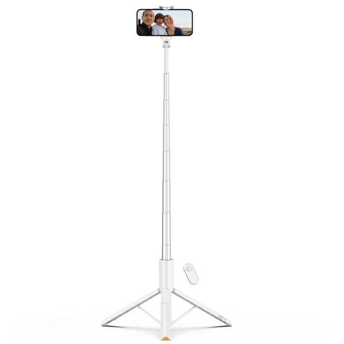 Bild 2, Tech-Protect Tech-Protect 146 cm Bluetooth Selfiestick Tripod Vit - Teknikhallen.se