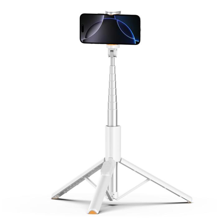 Bild 4, Tech-Protect Tech-Protect 146 cm Bluetooth Selfiestick Tripod Vit - Teknikhallen.se