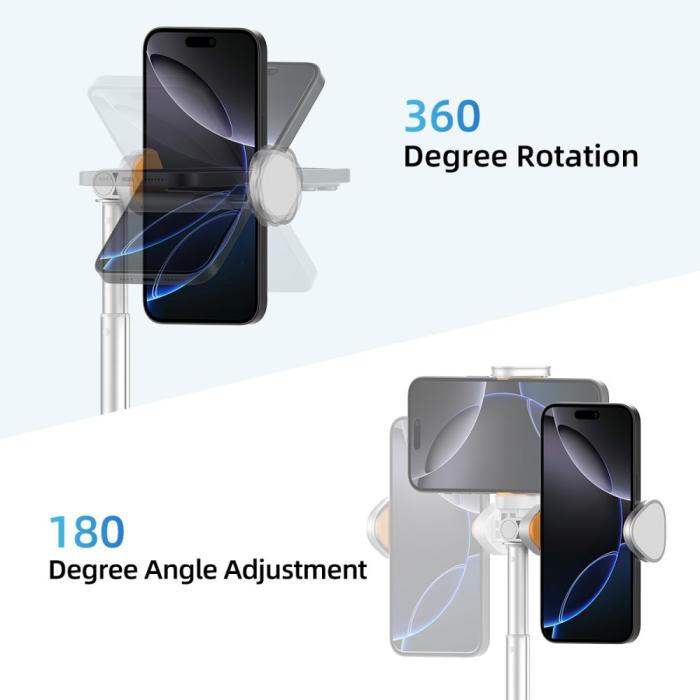 Bild 5, Tech-Protect Tech-Protect 146 cm Bluetooth Selfiestick Tripod Vit - Teknikhallen.se