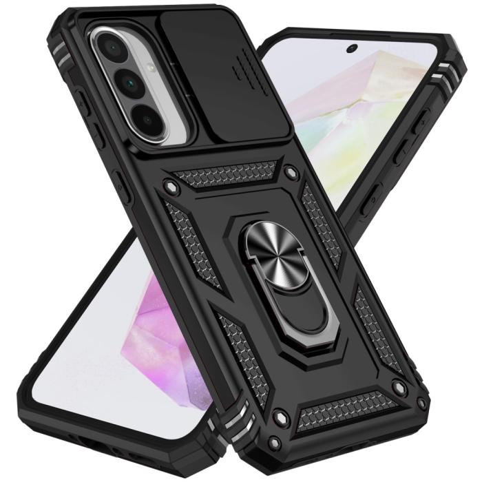 Bild 2,  Samsung Galaxy A56 5G/A36 5G Skal CamShield Ring Hybrid Svart - Teknikhallen.se