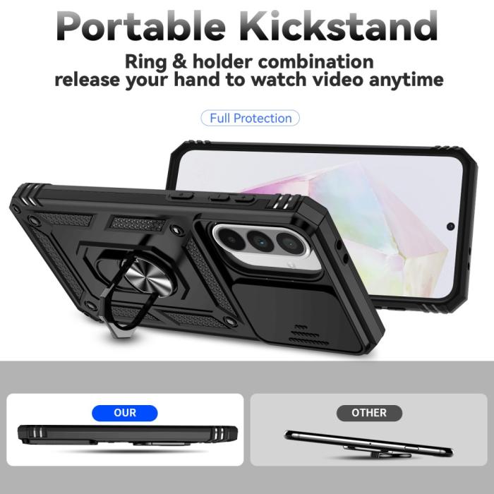 Bild 4,  Samsung Galaxy A56 5G/A36 5G Skal CamShield Ring Hybrid Svart - Teknikhallen.se