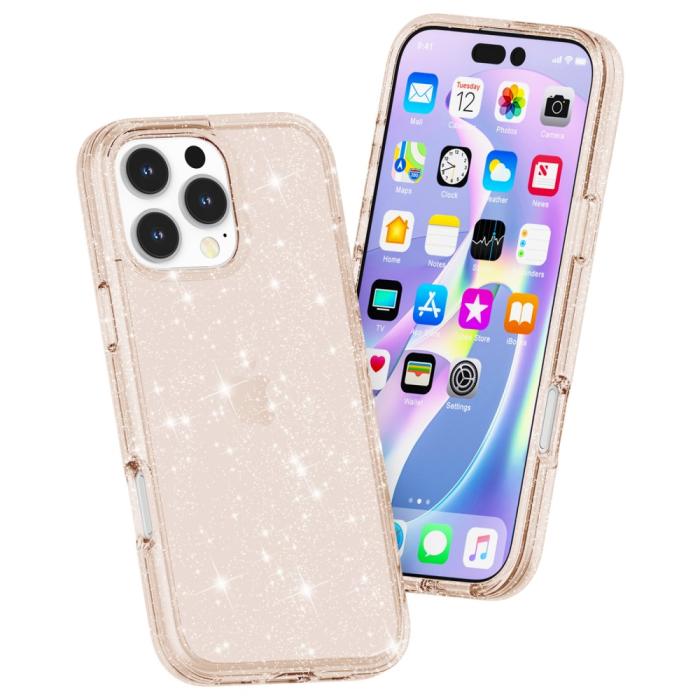 Bild 4,  iPhone 16 Pro Skal Glitter Guld - Teknikhallen.se