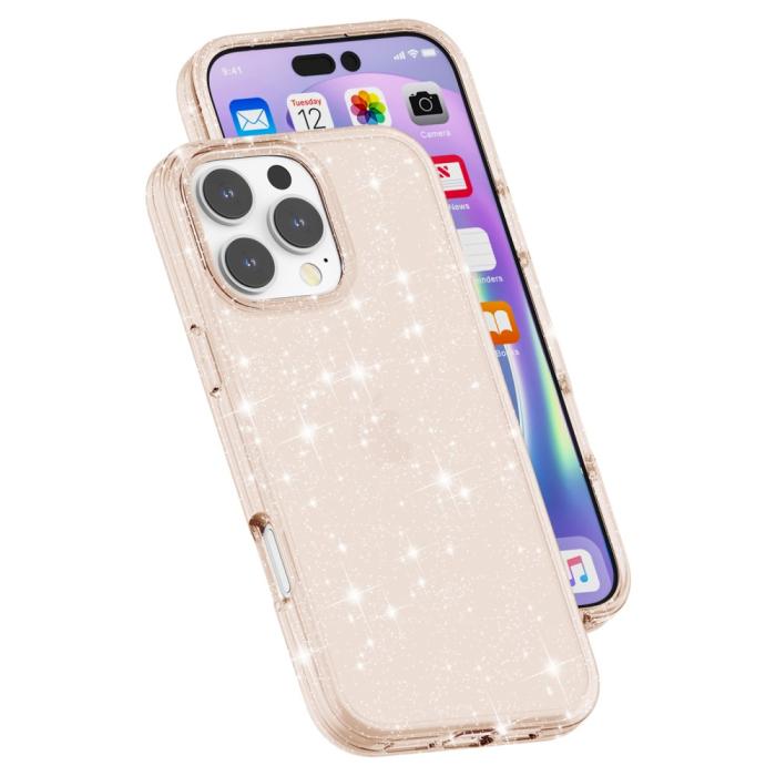 Bild 6,  iPhone 16 Pro Skal Glitter Guld - Teknikhallen.se