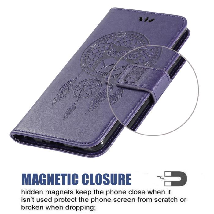 Bild 6,  Xiaomi Redmi 9C Fodral Owl Dream Catcher Lila - Teknikhallen.se