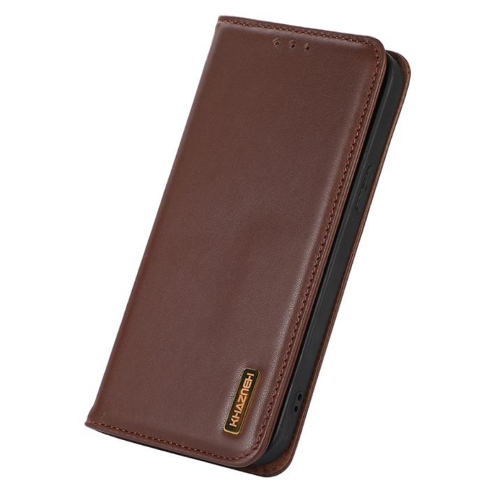 Bild 5, KHAZNEH KHAZNEH Galaxy S24 Ultra Fodral Flip RFID Äkta Läder Brun - Teknikhallen.se
