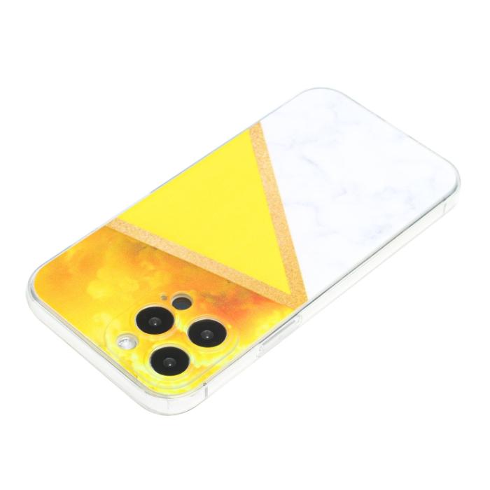 Bild 2,  iPhone 14 Pro Skal Marmor TPU Gul - Teknikhallen.se
