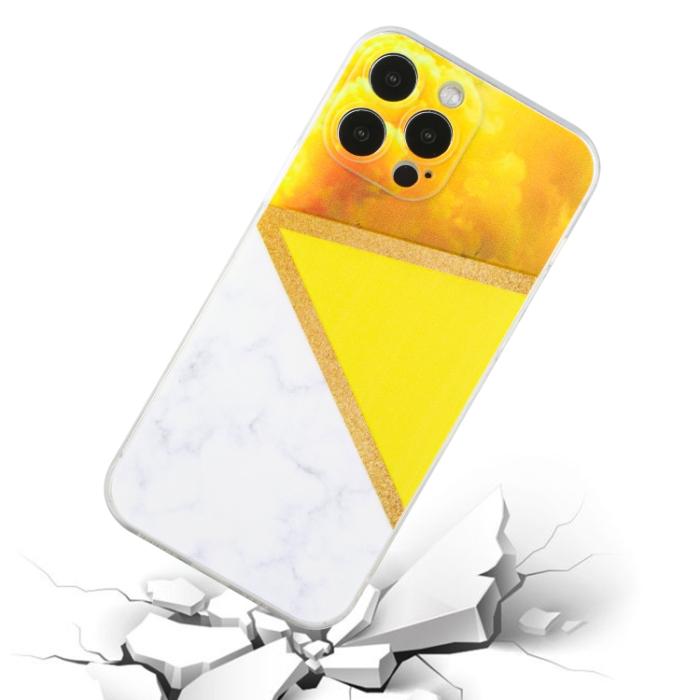 Bild 4,  iPhone 14 Pro Skal Marmor TPU Gul - Teknikhallen.se