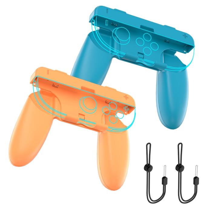 Bild 2, JYS JYS 2 st Nintendo Switch 2 Joy-Con Grip Blå / Röd - Teknikhallen.se