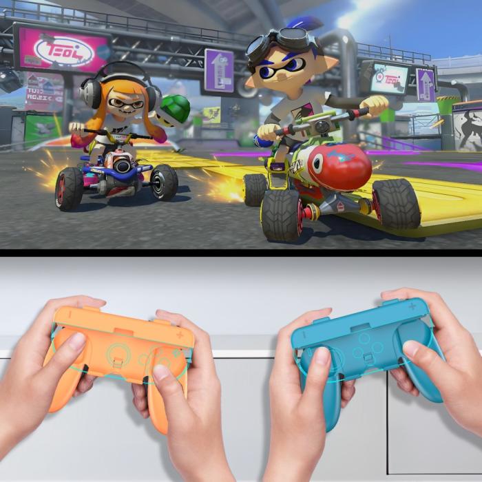 Bild 4, JYS JYS 2 st Nintendo Switch 2 Joy-Con Grip Blå / Röd - Teknikhallen.se