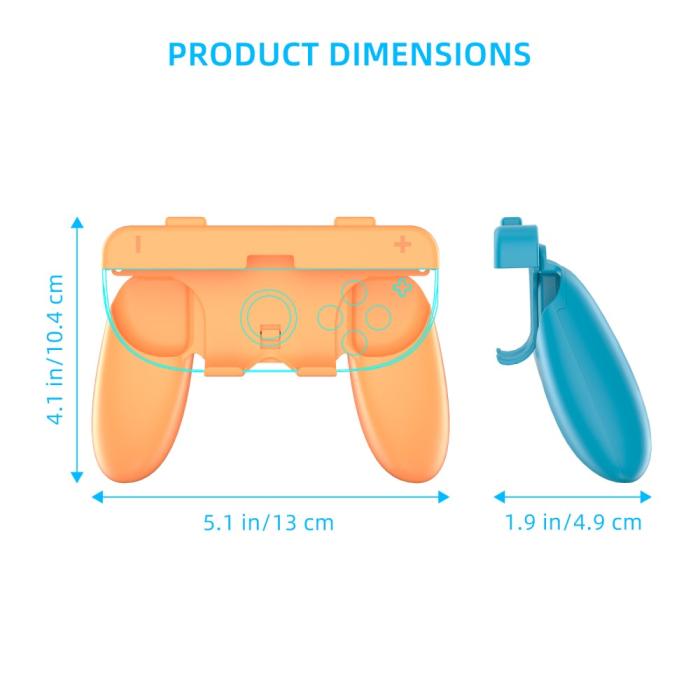Bild 5, JYS JYS 2 st Nintendo Switch 2 Joy-Con Grip Blå / Röd - Teknikhallen.se