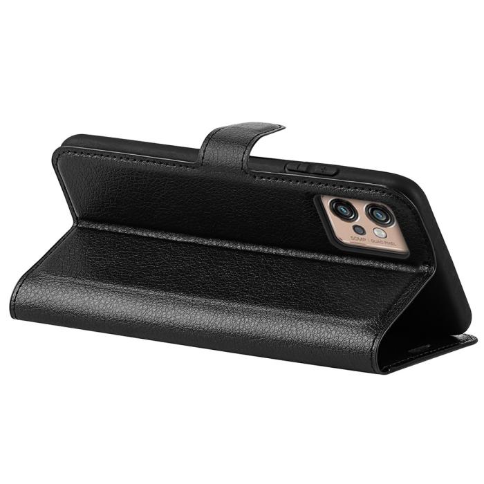 Bild 5,  Motorola Moto G32 Fodral Litchi Läder Svart - Teknikhallen.se