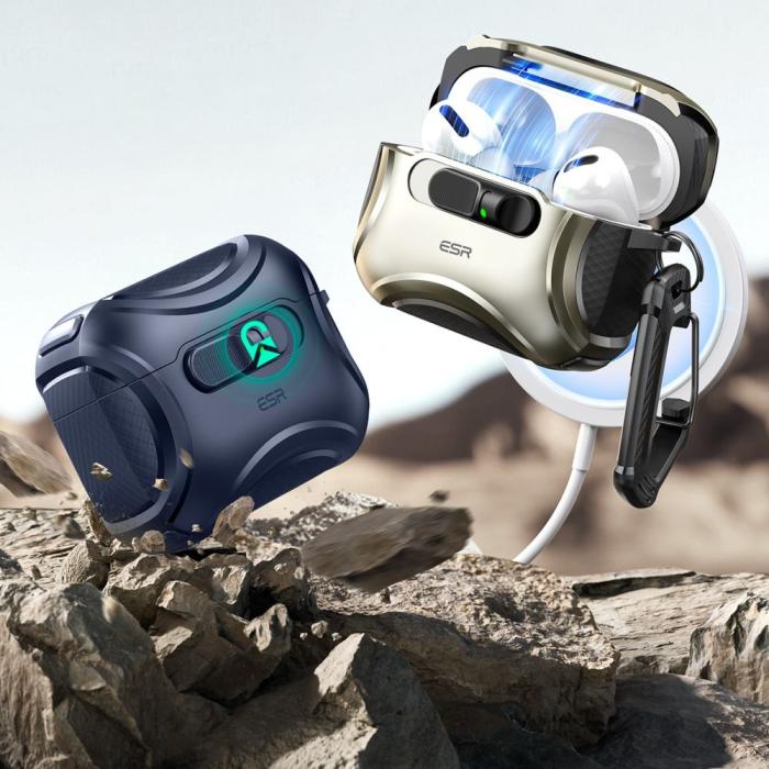 Bild 4, ESR ESR AirPods Pro 3 Skal MagSafe Cyber FlickLock HaloLock Blå - Teknikhallen.se