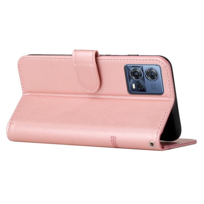 Bild 3,  Motorola Edge 30 Fusion 5G Fodral Läder Roséguld - Teknikhallen.se