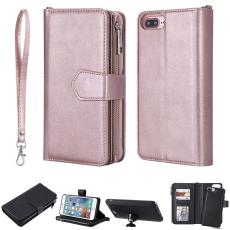  iPhone 6/6S/7/8 Plus - 2in1 Magnet Skal / Pl&aring;nboksfodral - Ros&eacute;guld - Teknikhallen.se