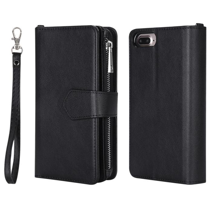 Bild 2,  iPhone 6/6S/7/8 Plus - 2in1 Magnet Skal / Plånboksfodral - Svart - Teknikhallen.se