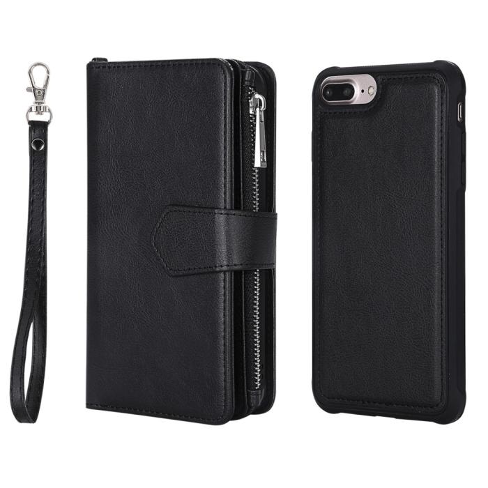 Bild 3,  iPhone 6/6S/7/8 Plus - 2in1 Magnet Skal / Plånboksfodral - Svart - Teknikhallen.se