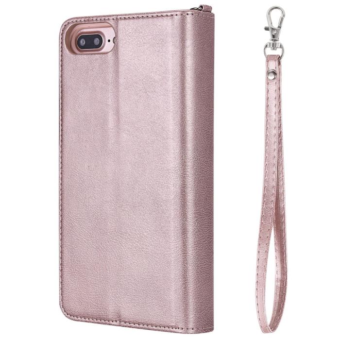 Bild 5,  iPhone 6/6S/7/8 Plus - 2in1 Magnet Skal / Plånboksfodral - Roséguld - Teknikhallen.se
