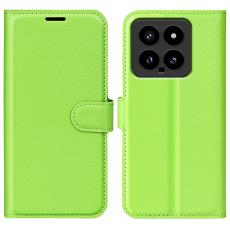 Xiaomi 14 Fodral Litchi L&auml;der Gr&ouml;n - Teknikhallen.se