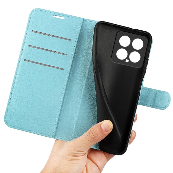 Bild 4,  Xiaomi 14 Fodral Litchi Läder Ljus Blå - Teknikhallen.se