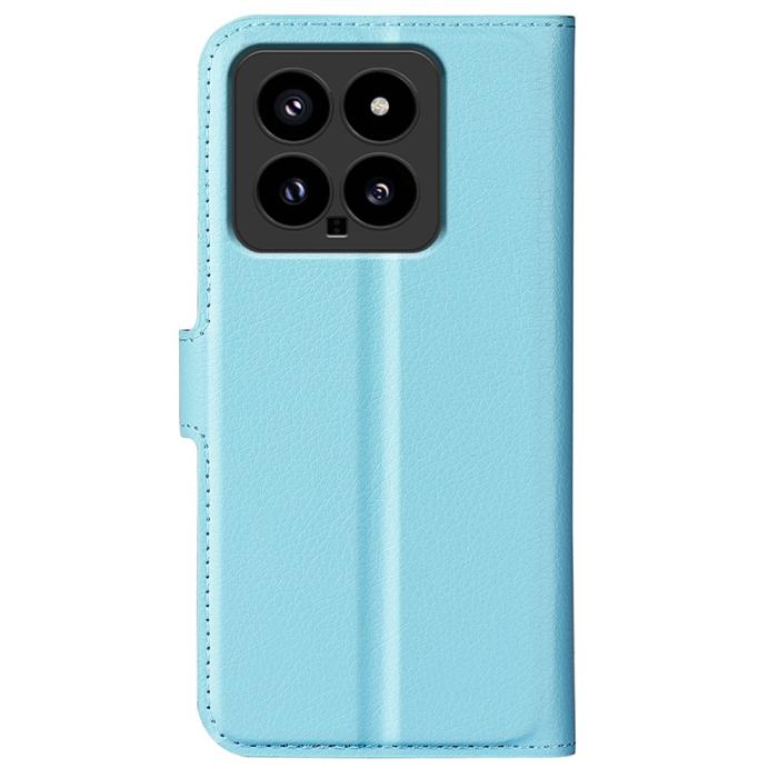 Bild 6,  Xiaomi 14 Fodral Litchi Läder Ljus Blå - Teknikhallen.se