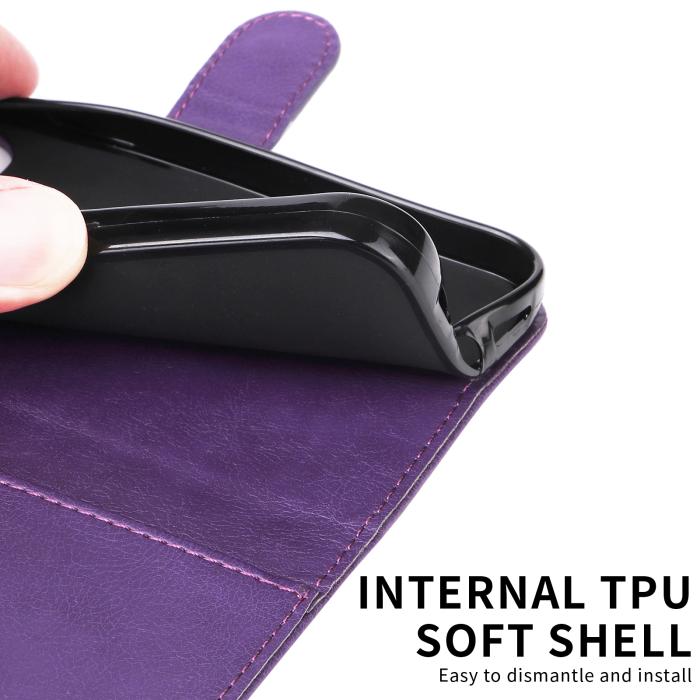 Bild 4,  Motorola Moto G86 Power / G86 5G Fodral Läder Lila - Teknikhallen.se