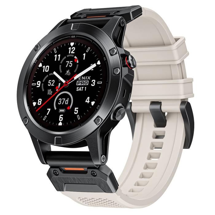 Bild 4,  Fenix 5/5X/6X/7X 26 mm Klockarmband Robust Beige - Teknikhallen.se