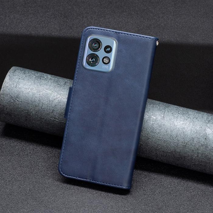 Bild 5,  Motorola Edge 40 Pro 5G Fodral Shark Solid Läder Blå - Teknikhallen.se