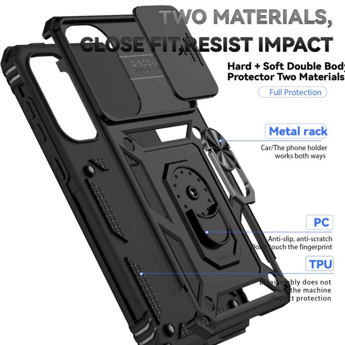 Bild 6,  Samsung Galaxy A56 5G/A36 5G Skal CamShield Ring Hybrid Svart - Teknikhallen.se