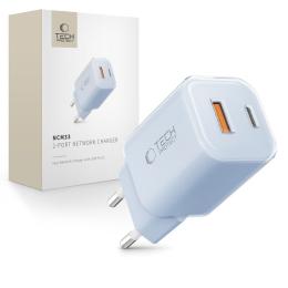 Tech-Protect Tech-Protect 33W Väggladdare PD QC USB-C / USB-A Baby Blue - Teknikhallen.se