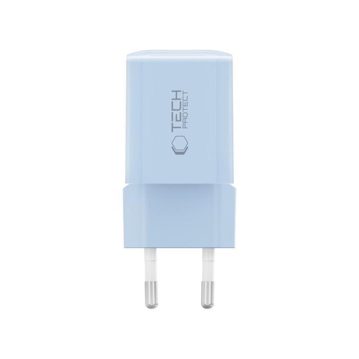 Bild 3, Tech-Protect Tech-Protect 33W Väggladdare PD QC USB-C / USB-A Baby Blue - Teknikhallen.se