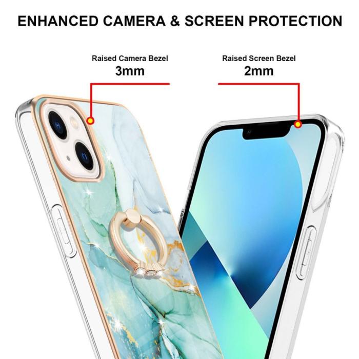 Bild 3,  iPhone 15 Skal Ring Marmor Grön - Teknikhallen.se