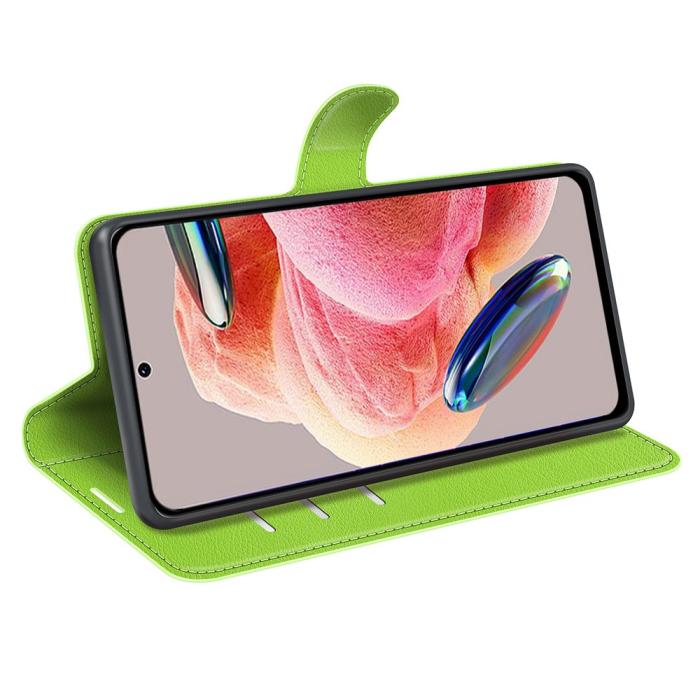 Bild 3,  Xiaomi Redmi Note 12 4G Fodral Litchi Läder Grön - Teknikhallen.se
