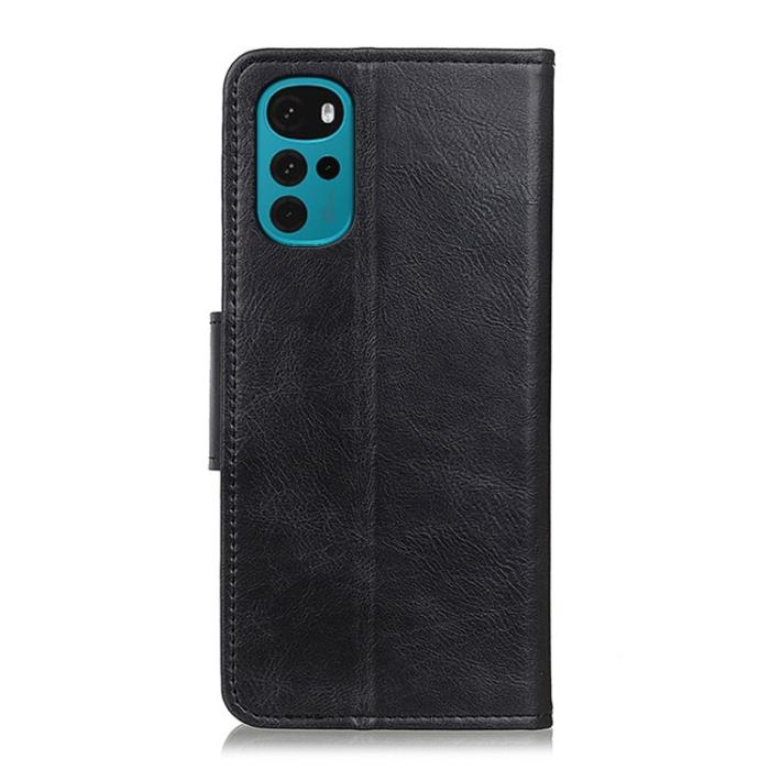 Bild 3,  Motorola Moto G22 Fodral Crazy Horse Svart - Teknikhallen.se
