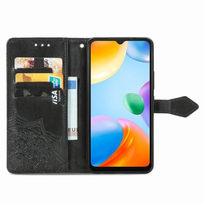 Bild 3,  Xiaomi Redmi 10C Fodral Mandala Läder Svart - Teknikhallen.se