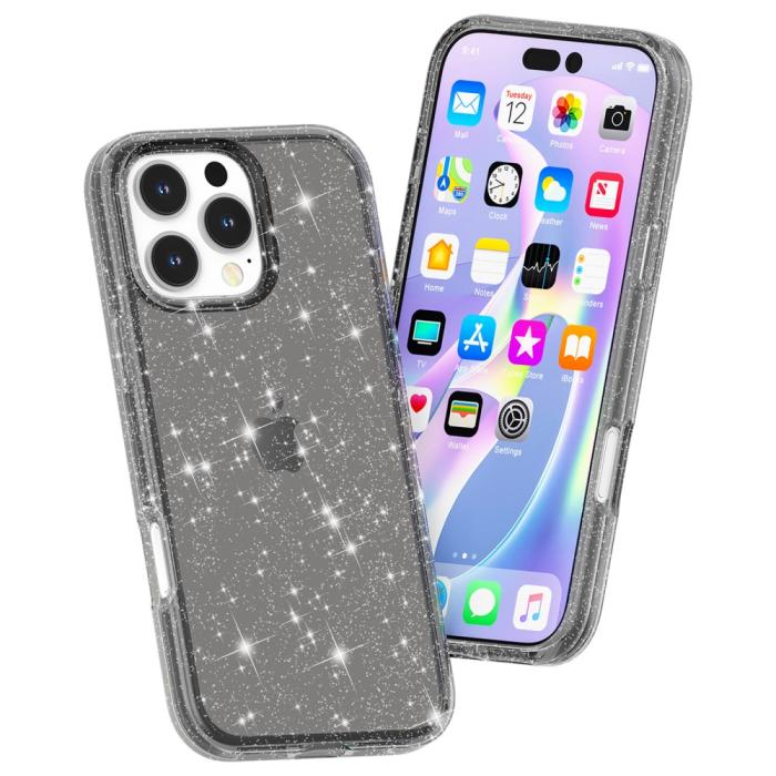 Bild 4,  iPhone 16 Pro Skal Glitter Svart - Teknikhallen.se