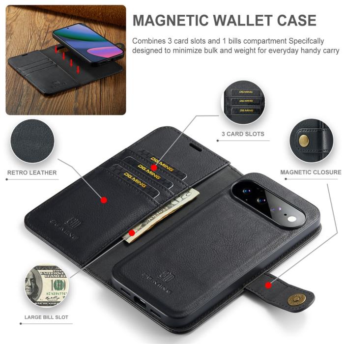 Bild 5, DG.MING DG.MING Google Pixel 11 Pro XL Fodral Magnet 2in1 Svart - Teknikhallen.se