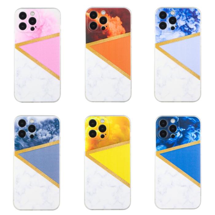 Bild 6,  iPhone 14 Pro Skal Marmor TPU Gul - Teknikhallen.se