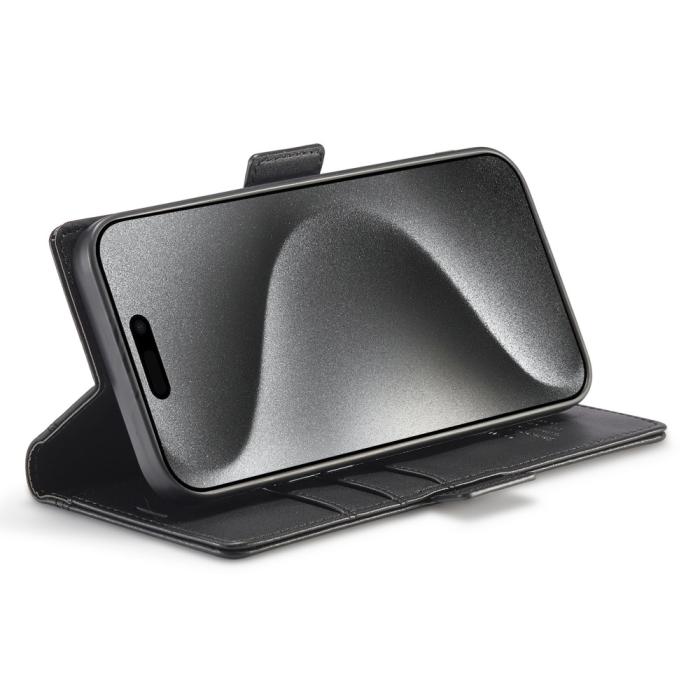 Bild 3, LC.IMEEKE LC.IMEEKE iPhone 16 Pro Fodral Läder Svart - Teknikhallen.se