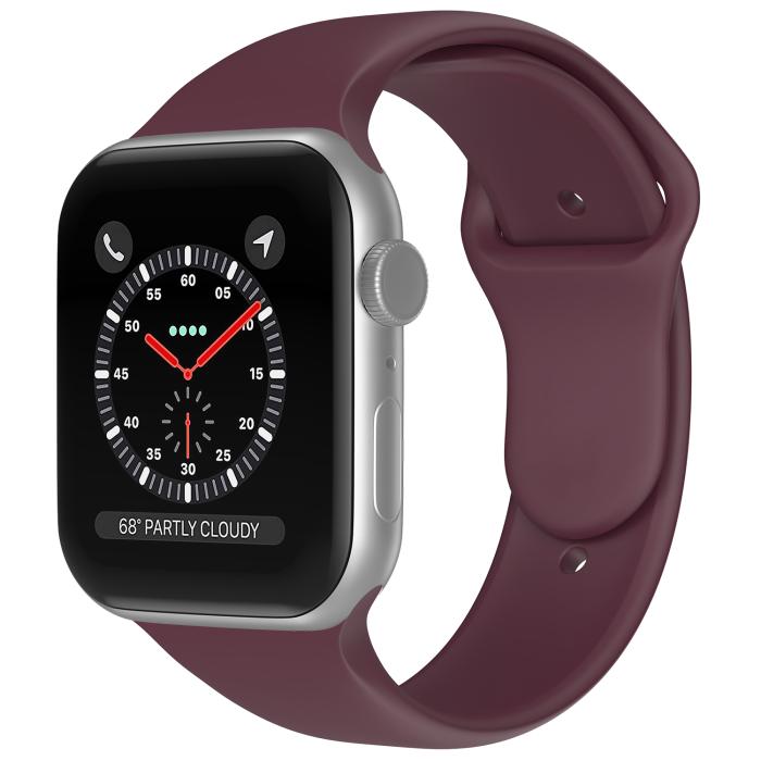 Bild 2, ColorPop Apple Watch 38/40/41/42 mm Silikon Armband (S/M) Vinröd - Teknikhallen.se