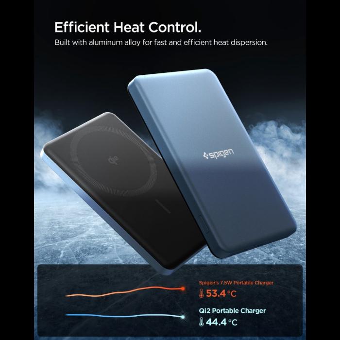 Bild 5, Spigen Spigen 5000 mAh 22.5W MagSafe Powerbank Essential Teal Blue - Teknikhallen.se
