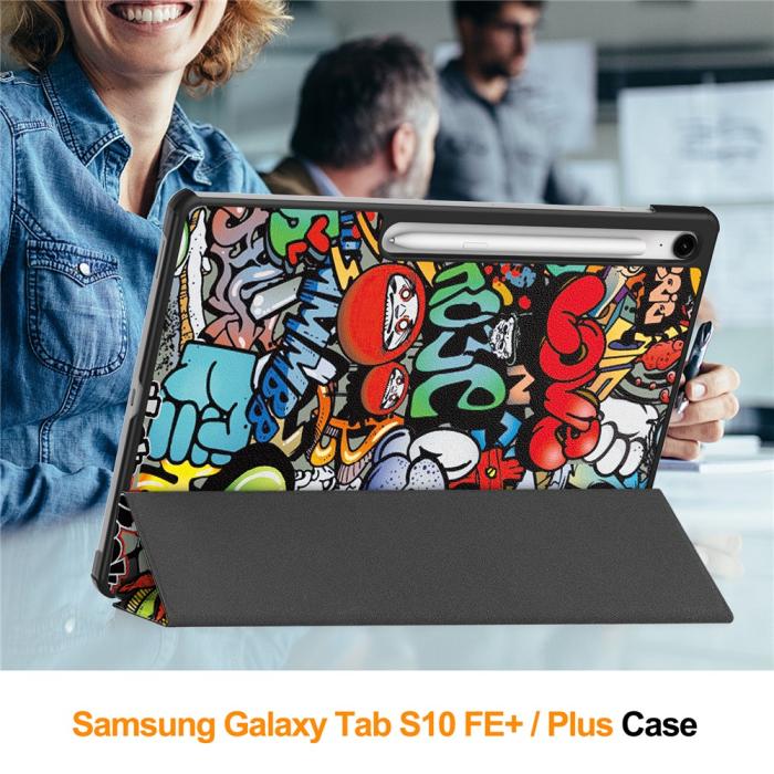 Bild 3,  Samsung Galaxy S10 FE Plus Fodral Tri-Fold Graffiti - Teknikhallen.se